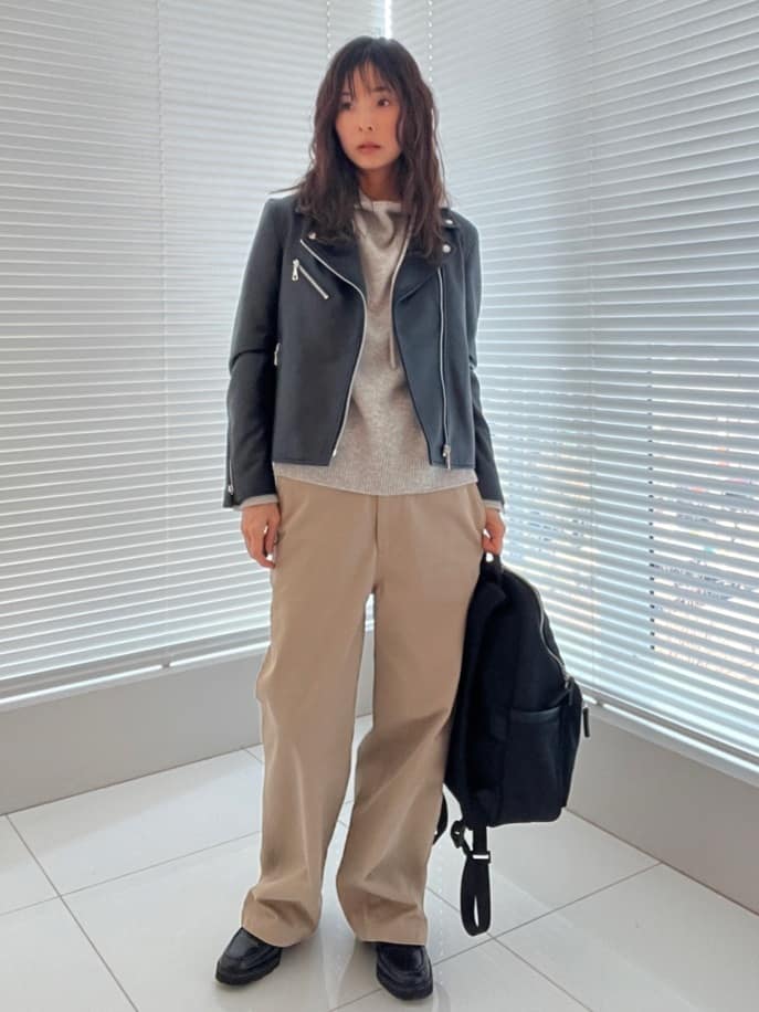 misaさんの「DRESSTERIOR｜【本革】レザーダブルライダース」を使ったコーディネート