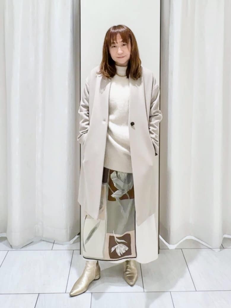 ʏᴜᴋɪᴋᴏさんの「UNTITLED｜【大人な品格/ふわふわニット】フォックスカシミヤ コクーンニット」を使ったコーディネート