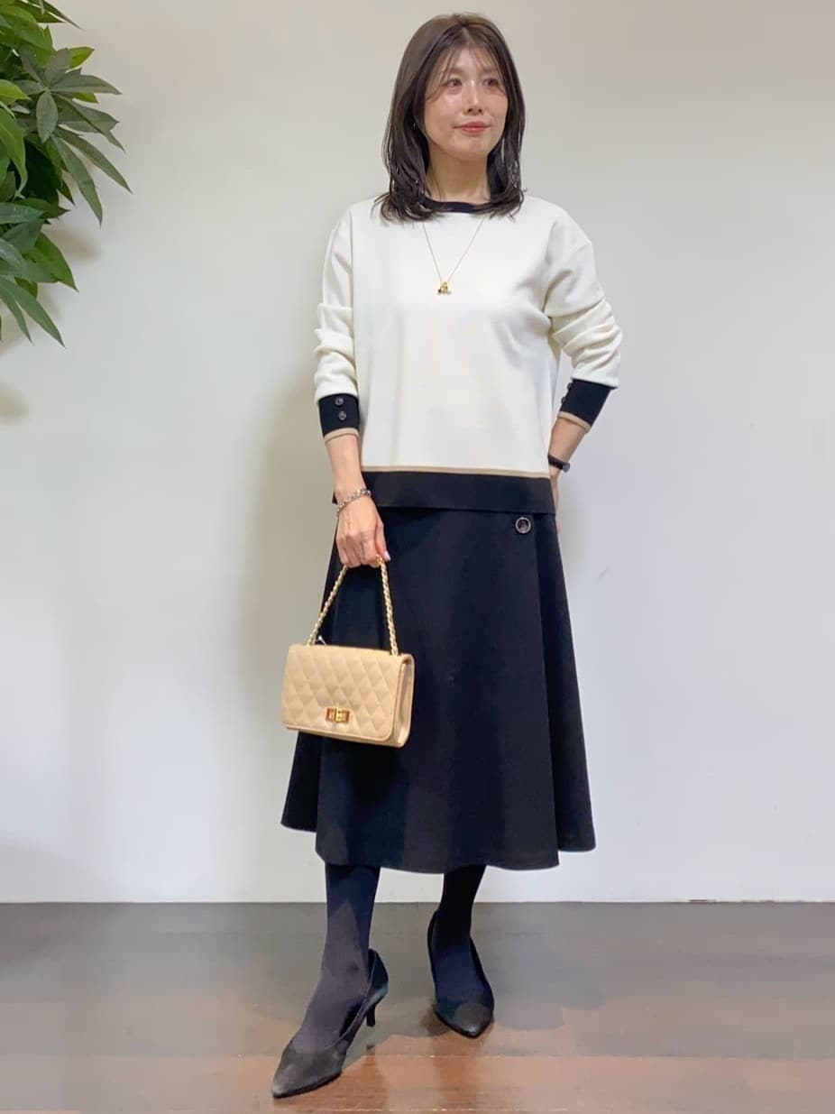 tomoさんの「UNTITLED｜【アンサンブル可/洗える】ウールミラノリブニット」を使ったコーディネート