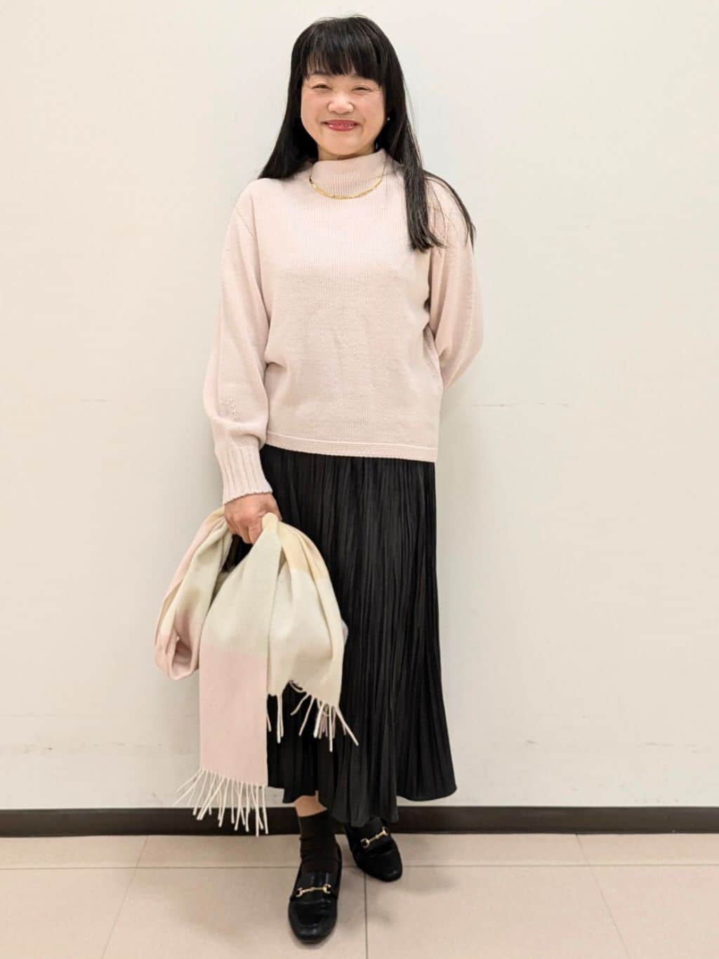 ともさんの「UNTITLED｜【名品／定番人気】ウールチェックマフラー」を使ったコーディネート