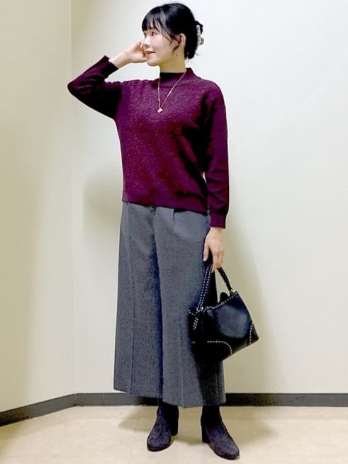  beni_gingerさんの「Reflect｜アーガイル柄ハイネックニット」を使ったコーディネート