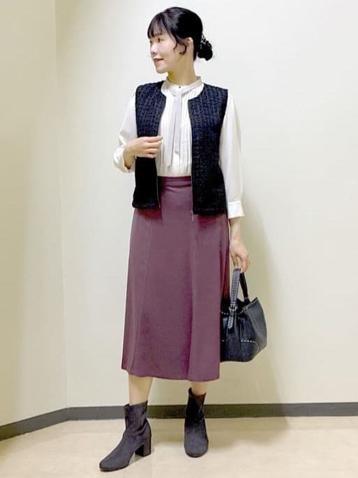  beni_gingerさんの「Reflect｜【通勤】スエードライクフレアスカート」を使ったコーディネート