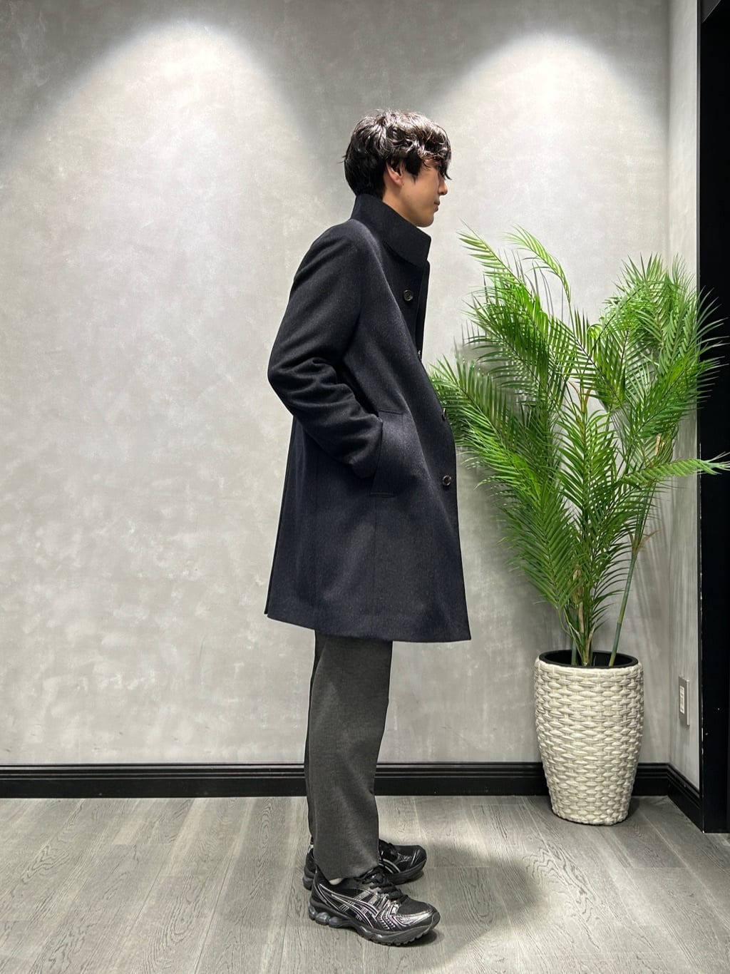 ruiさんの「TAKEO KIKUCHI｜【ウールカシミヤブレンド】ビーバー調 スタンドカラー コート」を使ったコーディネート