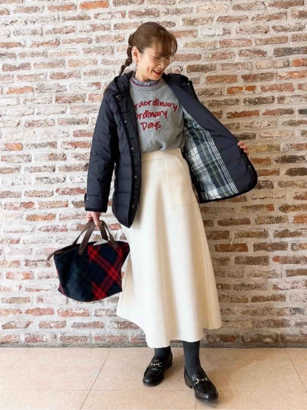 Yasucoさんの「Dessin｜【撥水・2WAY】ミュラーダウンコートミドル丈」を使ったコーディネート