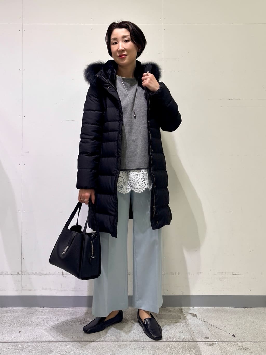 yuriさんの「INDIVI｜【新作褒められパンツ】快温ワイドパンツ」を使ったコーディネート