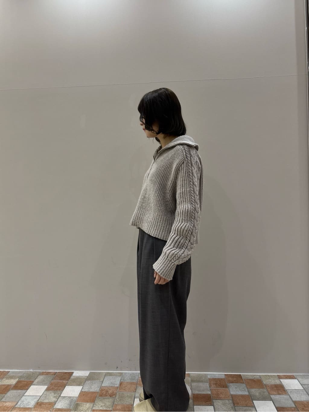 みゆさんの「INDIVI｜センタータックメランジワイドパンツ」を使ったコーディネート