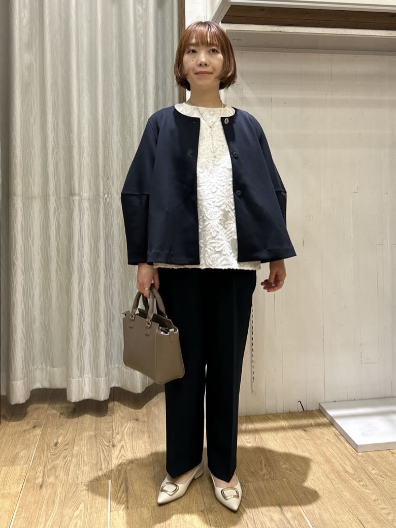 ga_riさんの「THE SHOP TK｜【通勤スタイルに】ダブルクロスワイドパンツ/セットアップ可」を使ったコーディネート