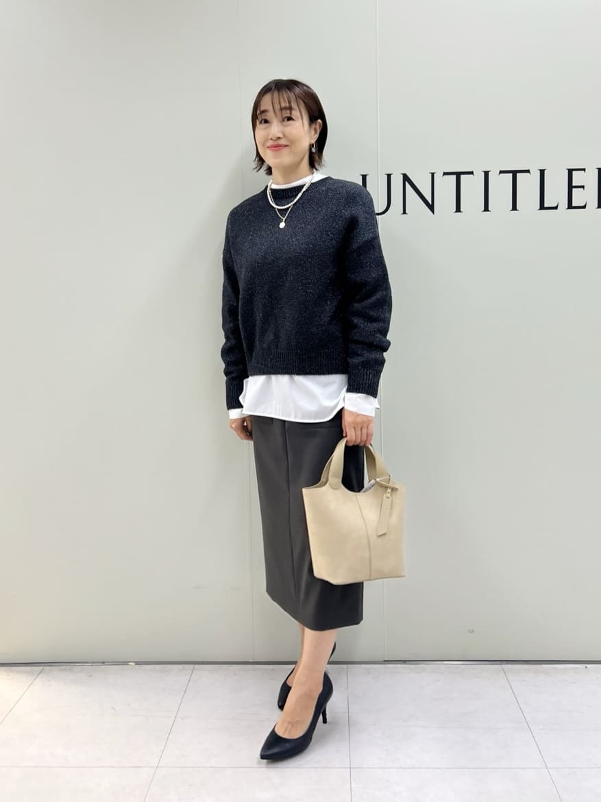 Mikiさんの「UNTITLED｜【重ね着レイヤード/スーツブラウス】ファインブロードハイネックシャツ」を使ったコーディネート