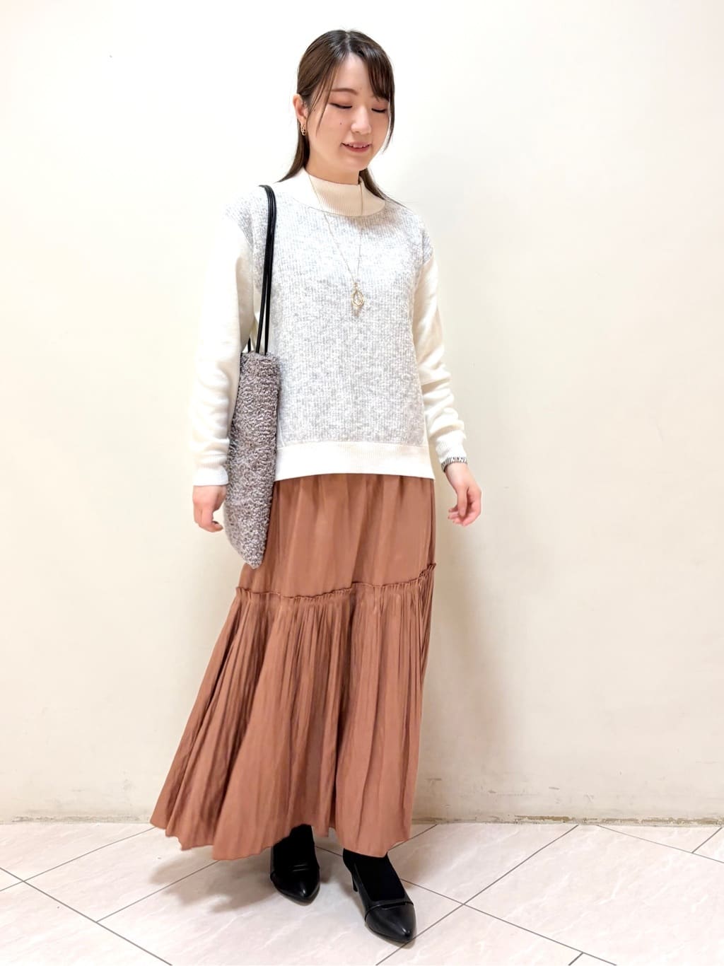 mikiさんの「Reflect｜アーガイル柄ハイネックニット」を使ったコーディネート