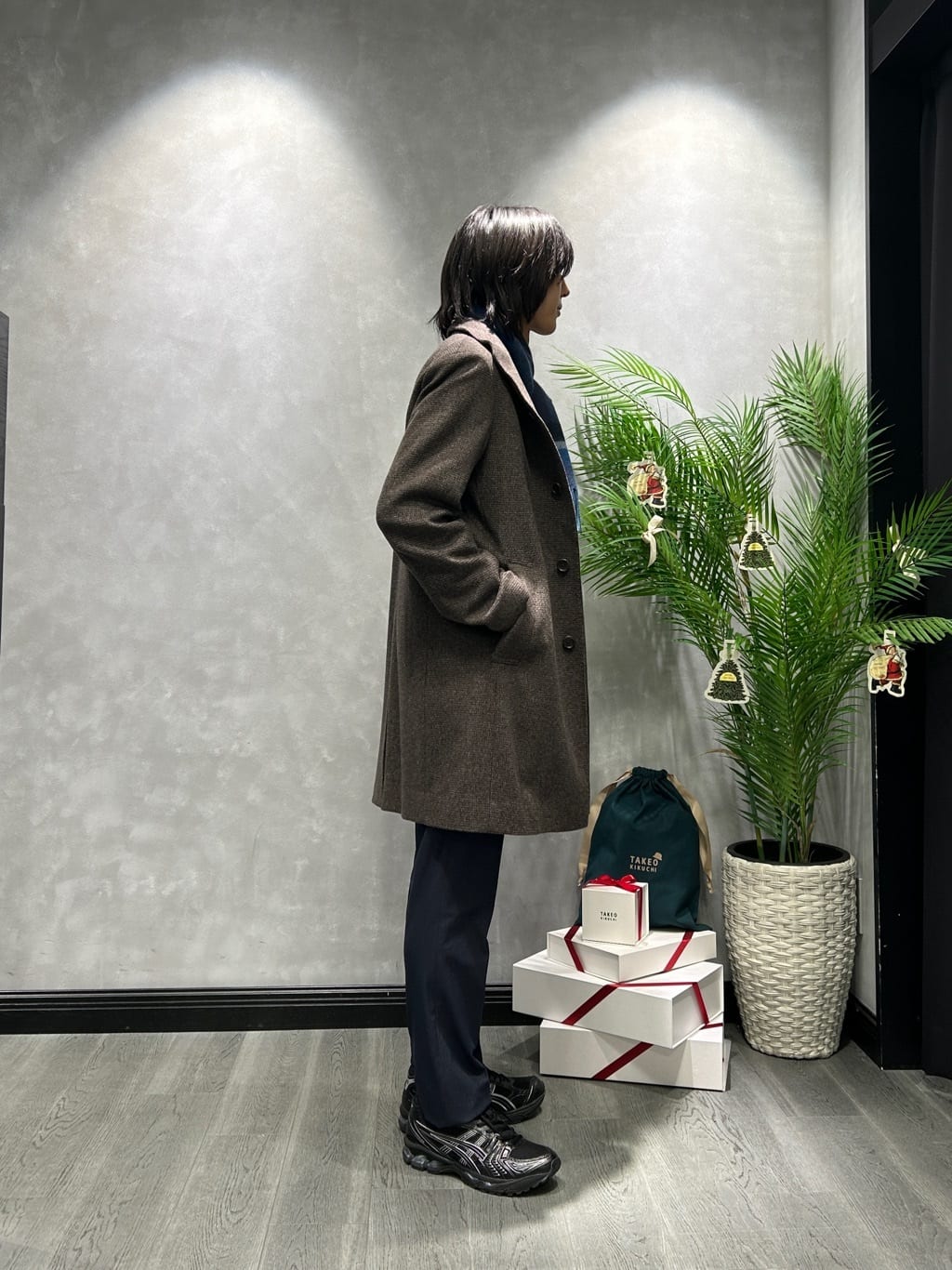 ruiさんの「TAKEO KIKUCHI｜ランダム チェック ジャカード ニット」を使ったコーディネート