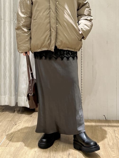 ga_riさんの「THE SHOP TK｜【ぎゅっとされているような暖かさ】撥水中綿ブルゾン」を使ったコーディネート