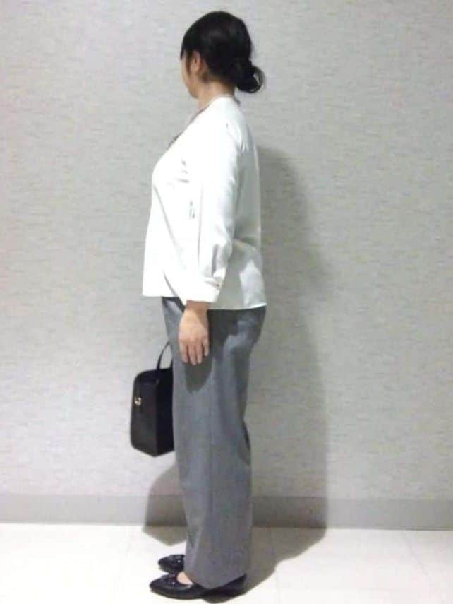 sakoさんの「Reflect｜【配色ボウタイ付き】八分袖ジョーゼットブラウス」を使ったコーディネート