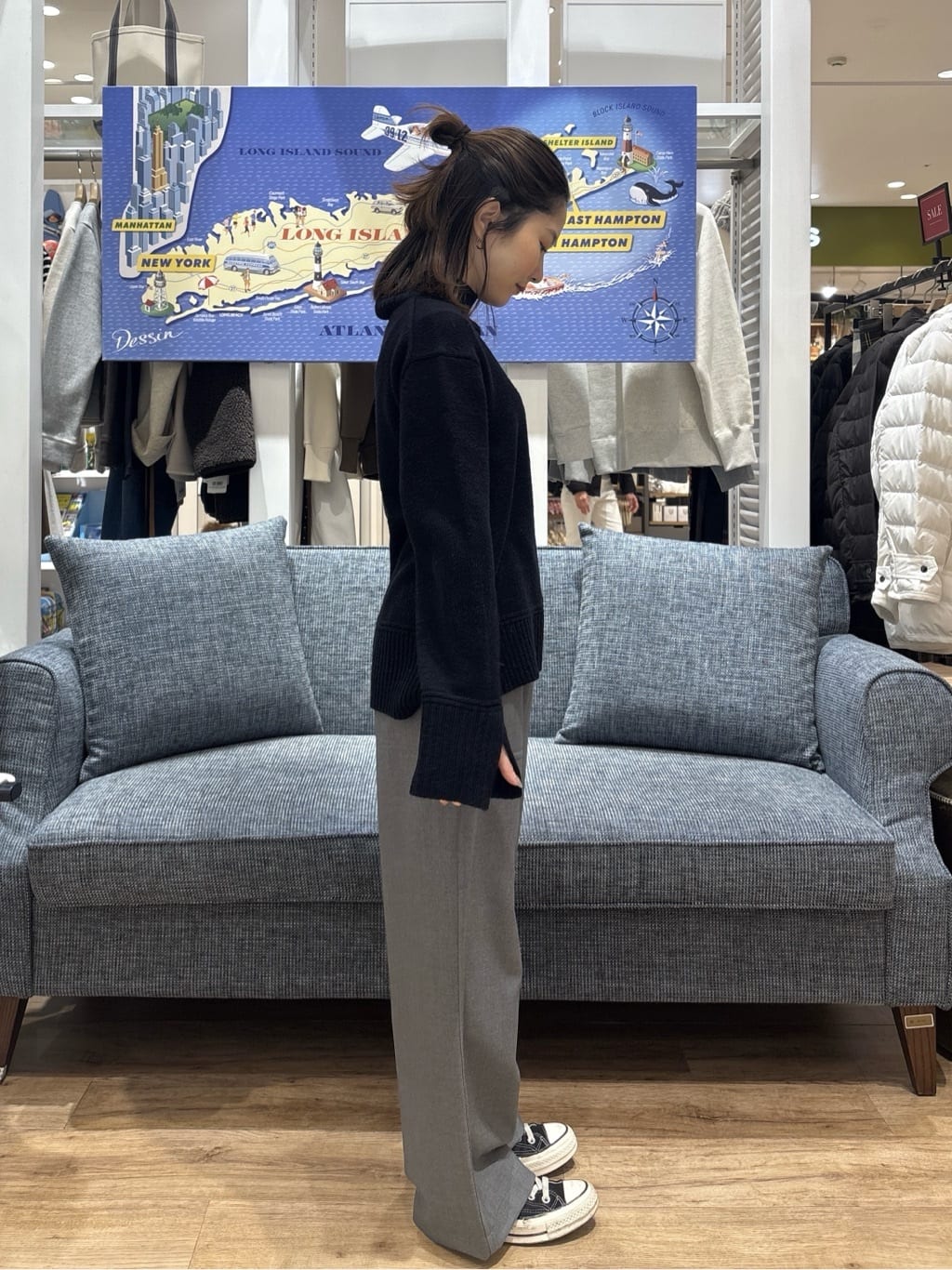 risaさんの「Dessin｜【洗える】センタータックラインハイネックニット」を使ったコーディネート