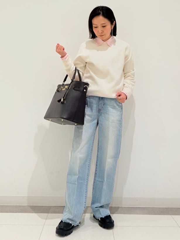 MIYAKAWAさんの「DRESSTERIOR｜◆ウォッシャブルコットンカシミヤプルオーバーニット」を使ったコーディネート