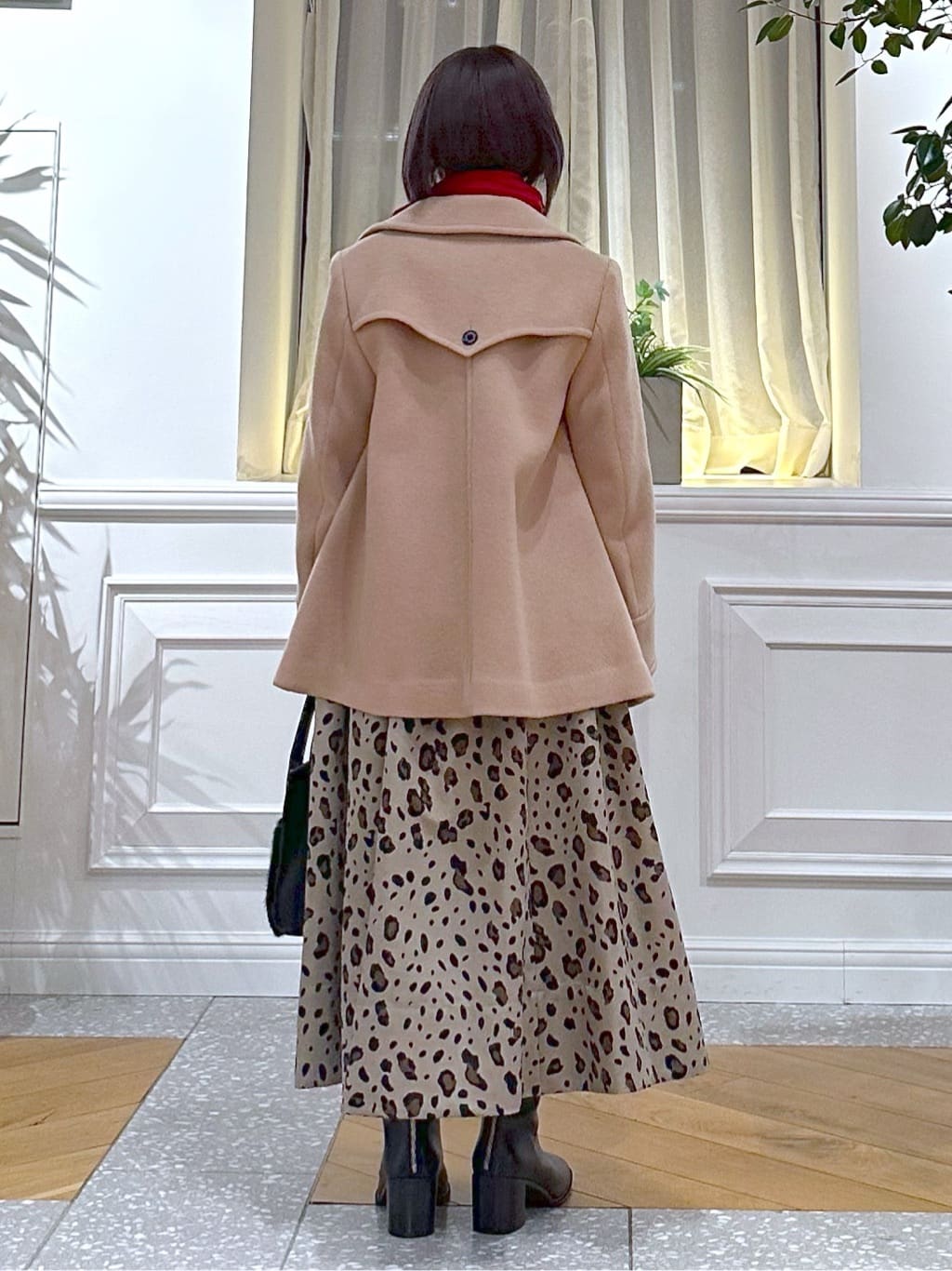 なべこさんの「DRESSTERIOR｜レオパードタックボリュームスカート」を使ったコーディネート