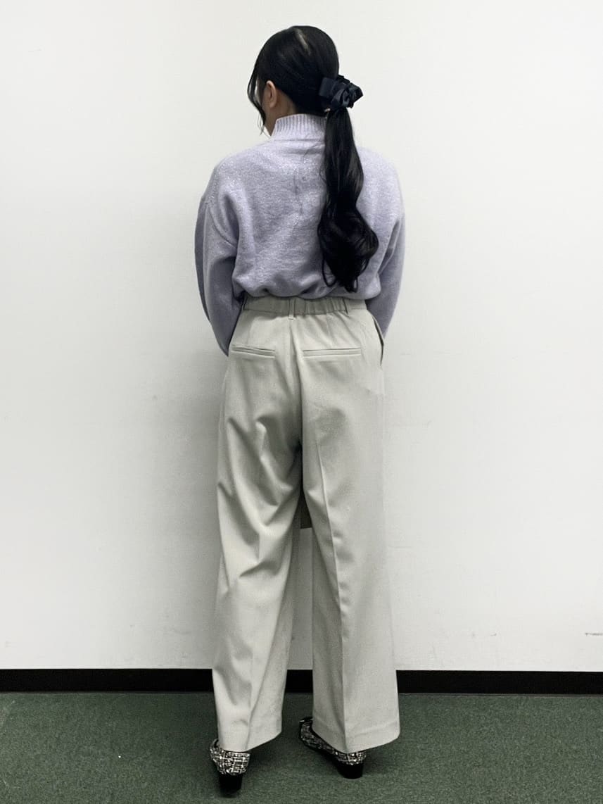 Hitomiさんの「index｜選べる2丈 ハイネックカラーミックスラメニット【洗濯機OK】」を使ったコーディネート