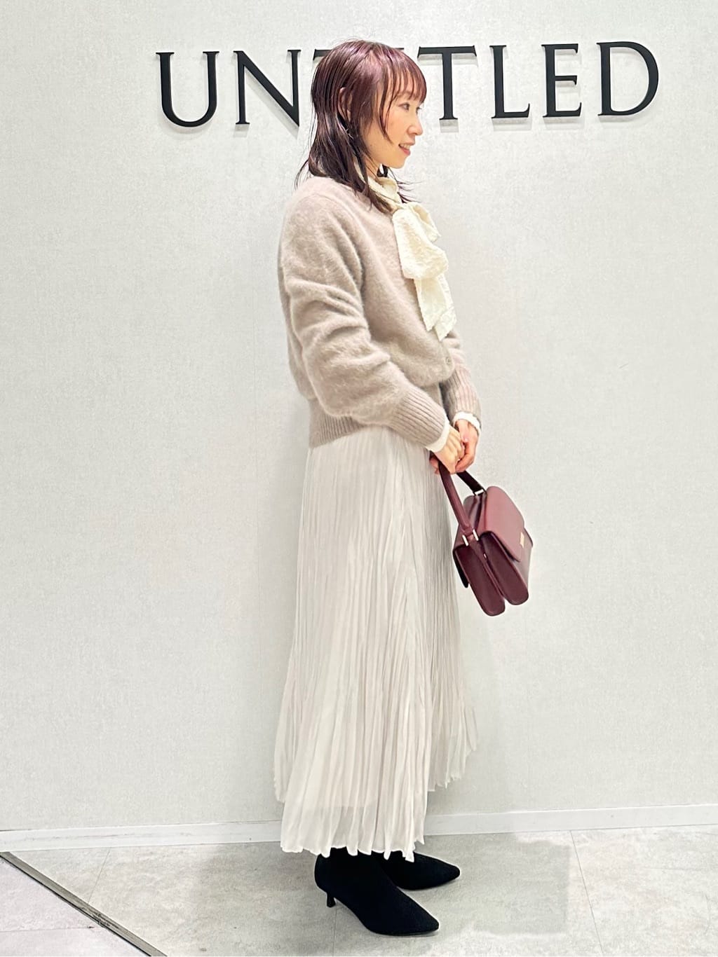 Miwaさんの「UNTITLED｜【日本製／通勤／フォーマル】カシミヤ混ノーカラーコート」を使ったコーディネート
