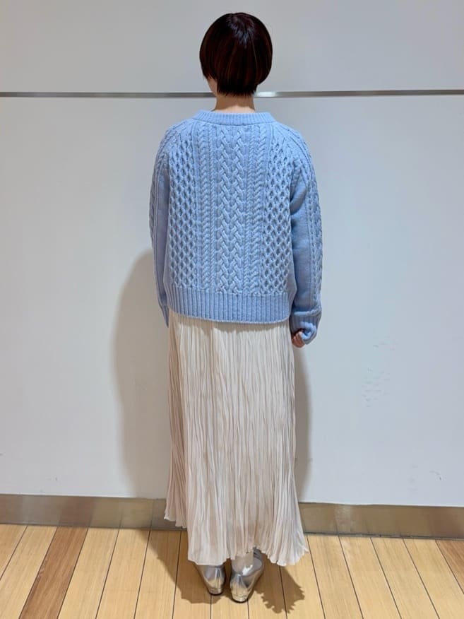 あやさんの「UNTITLED｜【洗える】スポンディッシュ ケーブル柄ニット」を使ったコーディネート