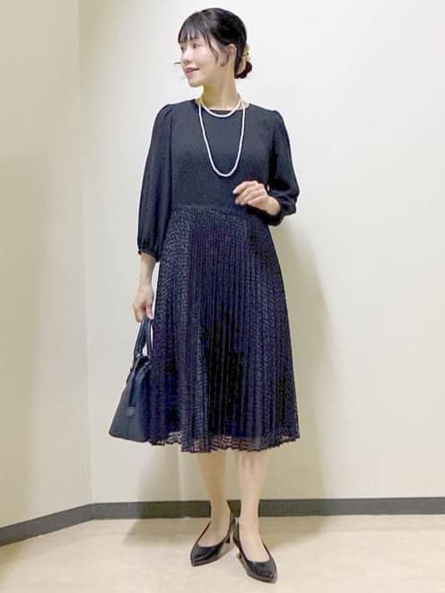  beni_gingerさんの「Reflect｜【SS-4Lサイズ】シフォン&times;幾何柄レースプリーツワンピース」を使ったコーディネート