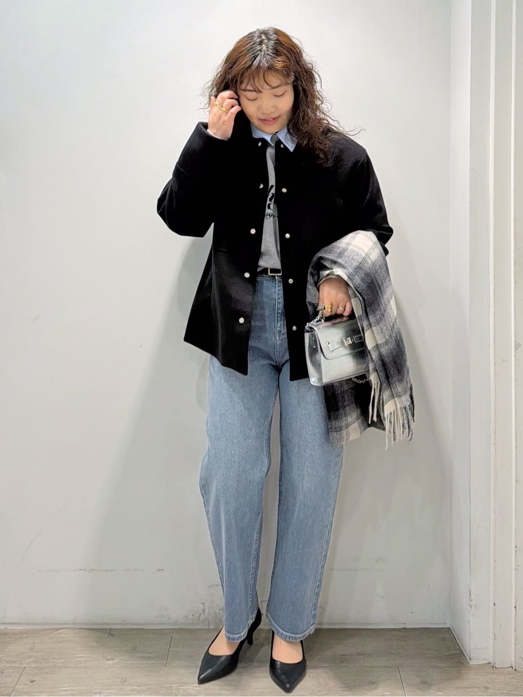 sumicaさんの「OPAQUE.CLIP｜ウールライクメルトンノーカラーコート【洗濯機洗い可】」を使ったコーディネート