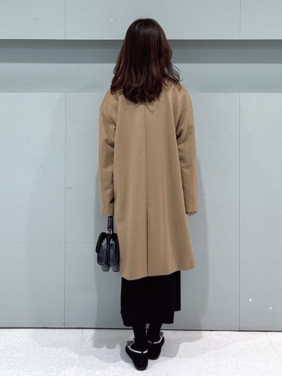 makiさんの「UNTITLED｜【日本製／通勤／フォーマル】カシミヤ混ノーカラーコート」を使ったコーディネート