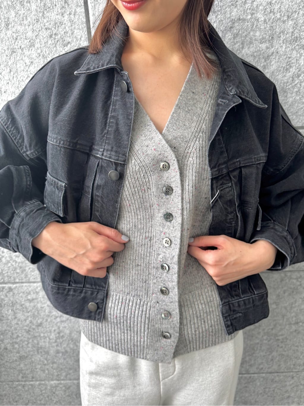 uchi__yamaさんの「CODE A｜puff cardigan」を使ったコーディネート