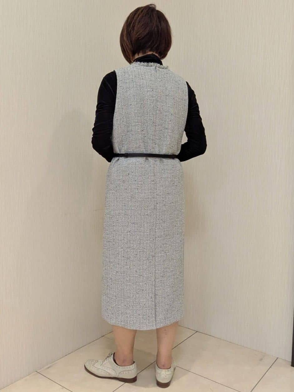u-macoさんの「UNTITLED｜【洗える/細見え】ツイード ジャンパースカート」を使ったコーディネート