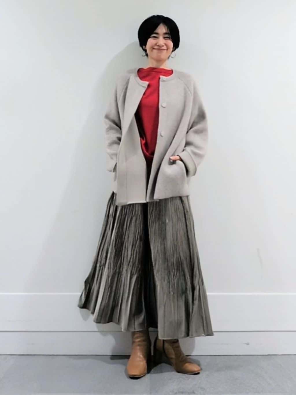 ミズタさんの「UNTITLED｜【アンサンブル可/洗える】シルクウールカシミヤ ドルマンスリーブニット」を使ったコーディネート