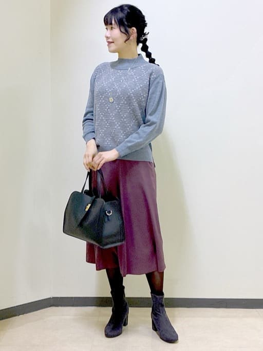 beni_gingerさんの「Reflect｜アーガイル柄ハイネックニット」を使ったコーディネート