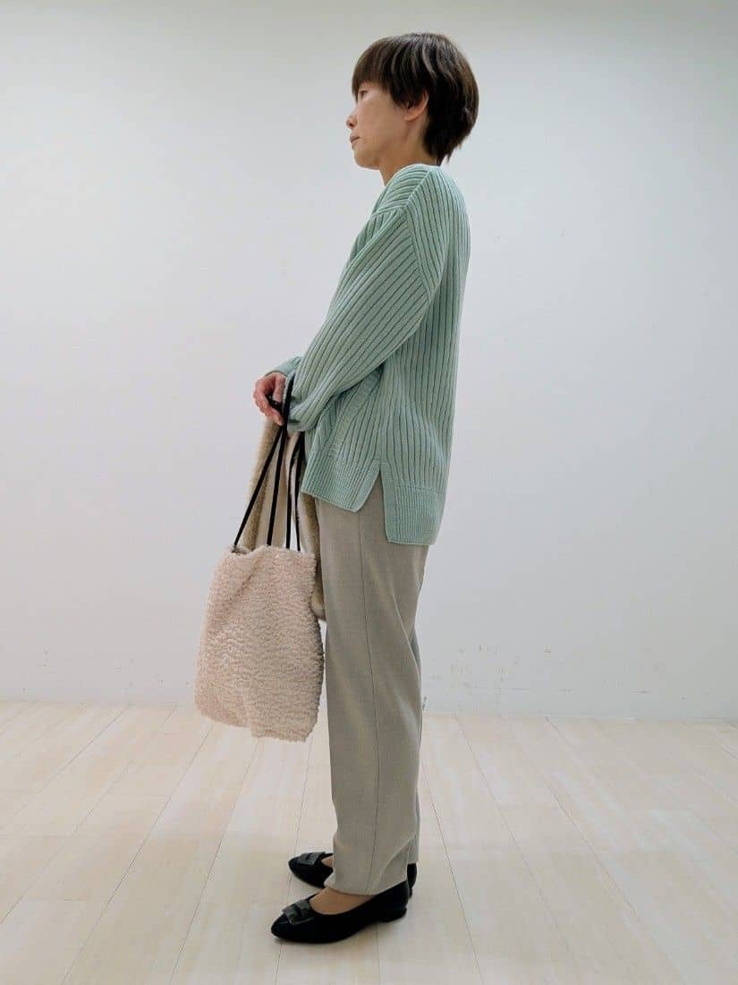 nishiさんの「Reflect｜【ゆったり着られる◎】ワイドリブニットプルオーバー」を使ったコーディネート