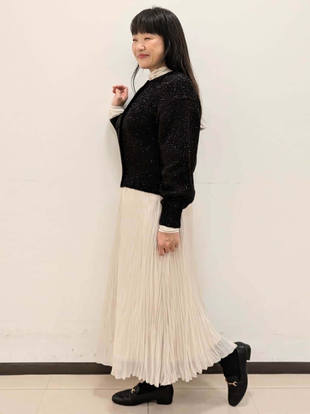 ともさんの「UNTITLED｜【ラメ風/着映え】ファンシーヤーン カーディガン」を使ったコーディネート
