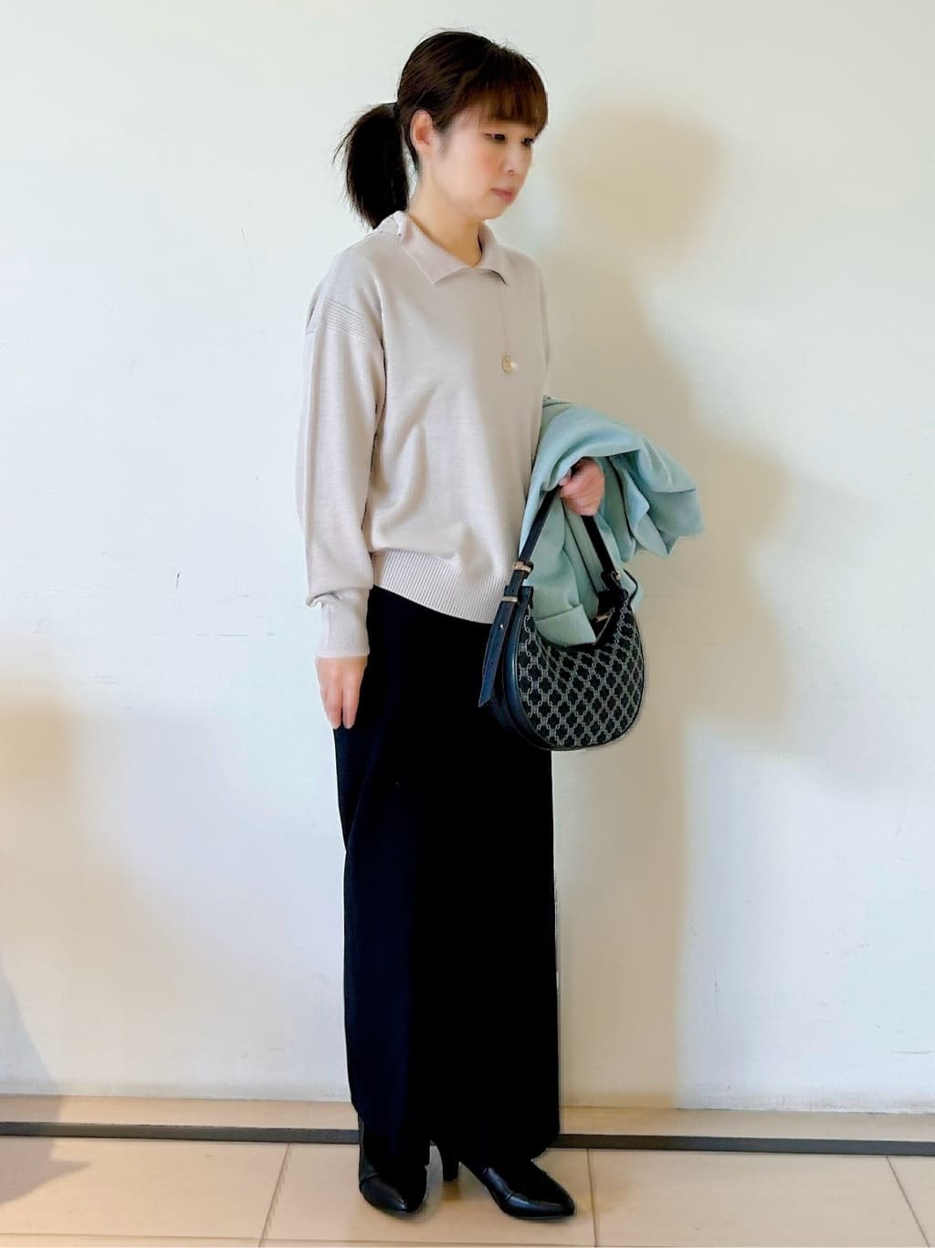 ひーさんの「Reflect｜【SS-4Lサイズ／衿が顔に当たらない◎】スタンドネックミドルコート」を使ったコーディネート
