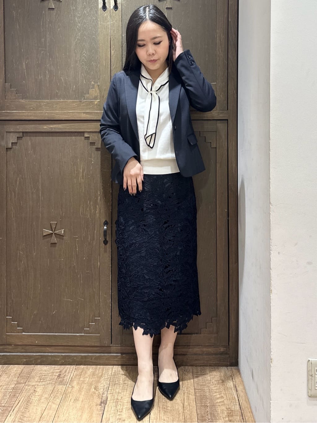 kanaさんの「index｜《5色展開／XS-LLサイズ》ストレッチテーラードジャケット／セットアップ対応【イージーアイロン】」を使ったコーディネート