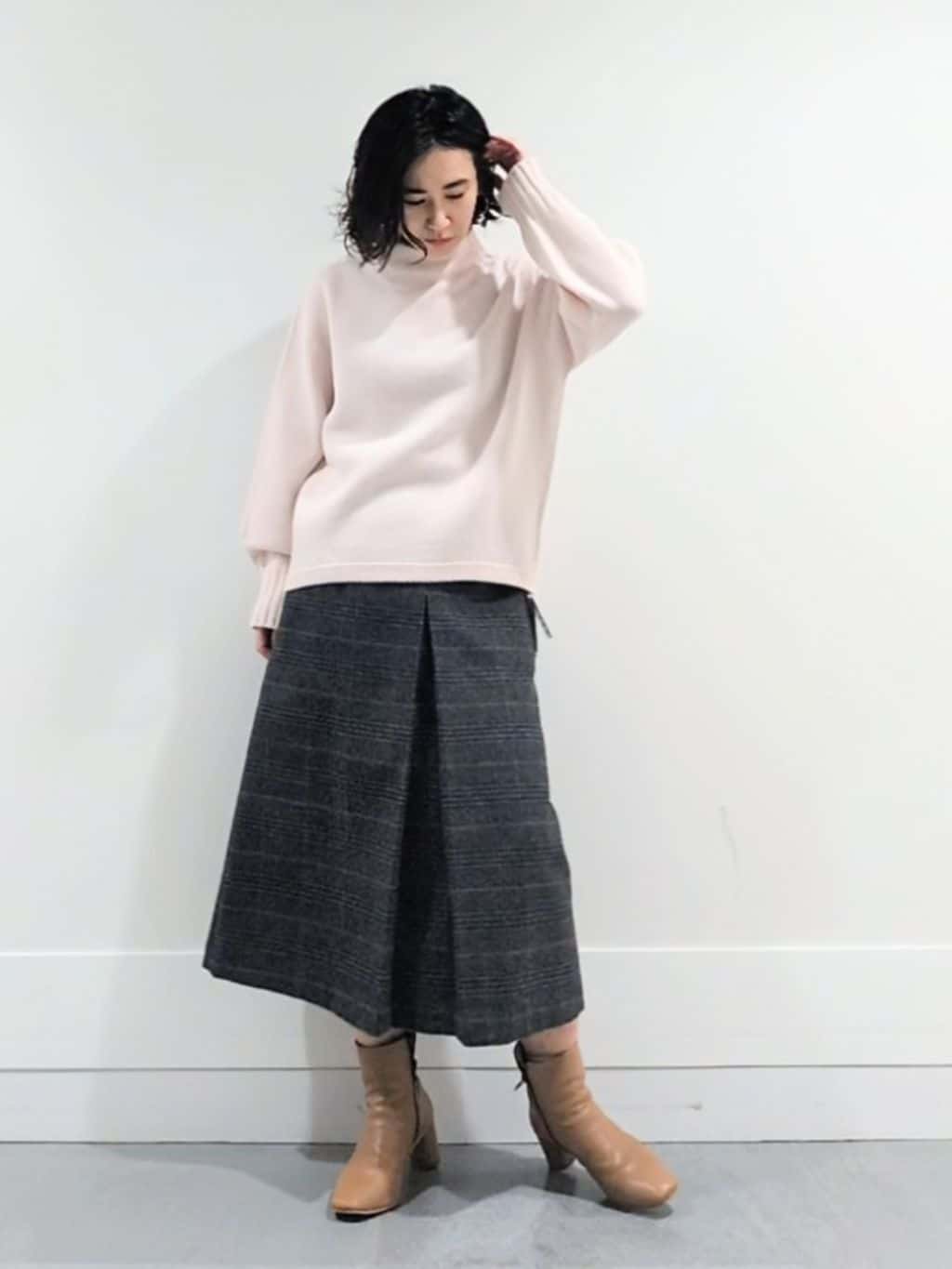 ミズタさんの「UNTITLED｜【洗える】スポンディッシュ ボトルネックニット」を使ったコーディネート