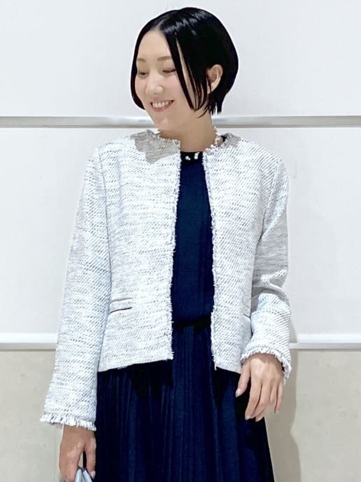 eriko さんの「Dessin｜ツイードクルーネックジャケット」を使ったコーディネート
