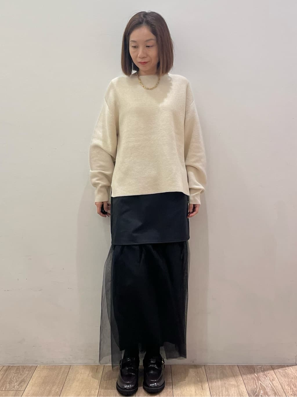 kcさんの「OPAQUE.CLIP｜チュールドッキングデザインスカート【洗濯機OK】」を使ったコーディネート