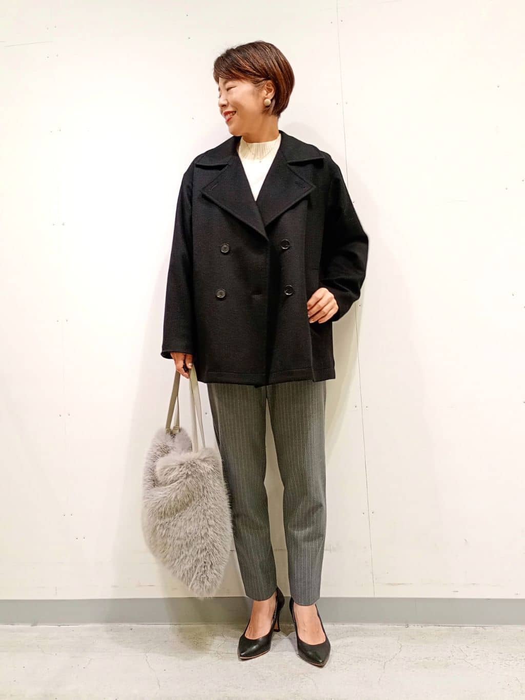 Kさんの「INDIVI｜【軽やか／ゆったり】ウール混ショートトレンチコート」を使ったコーディネート