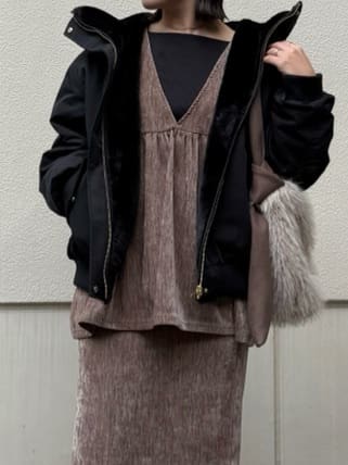 chさんの「THE SHOP TK｜【2WAY/洗える】リバーシブル フェイクファーブルゾン」を使ったコーディネート