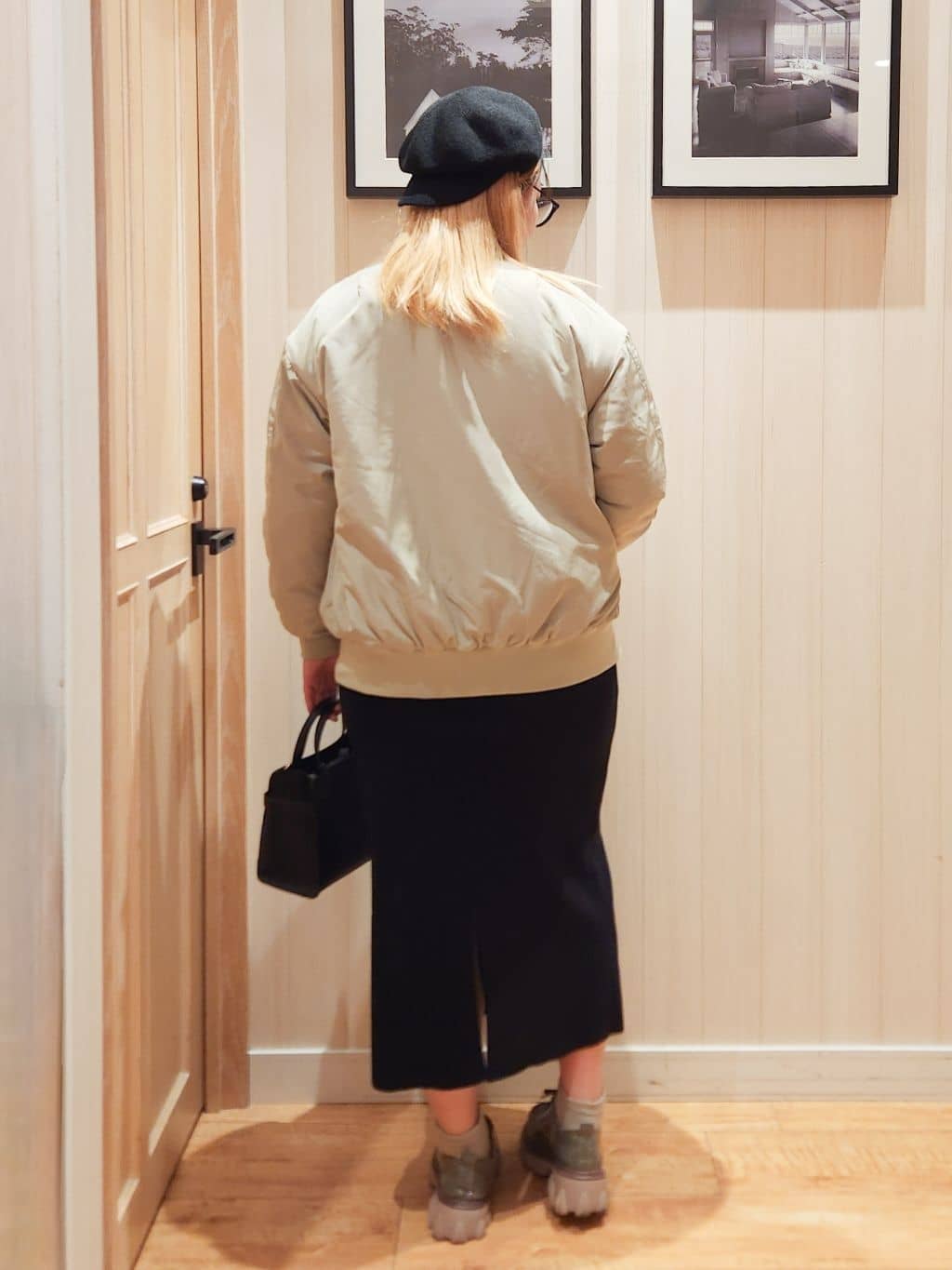 れーやんさんの「SHOO･LA･RUE｜【S-LL】大人も取り入れやすい BIGシルエット MA－1ブルゾン」を使ったコーディネート