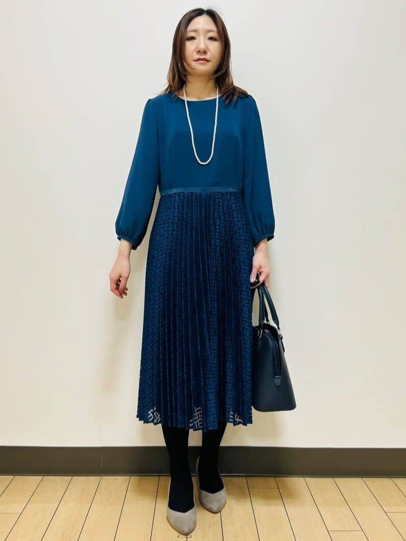 miiiさんの「Reflect｜【SS-4Lサイズ】シフォン&times;幾何柄レースプリーツワンピース」を使ったコーディネート