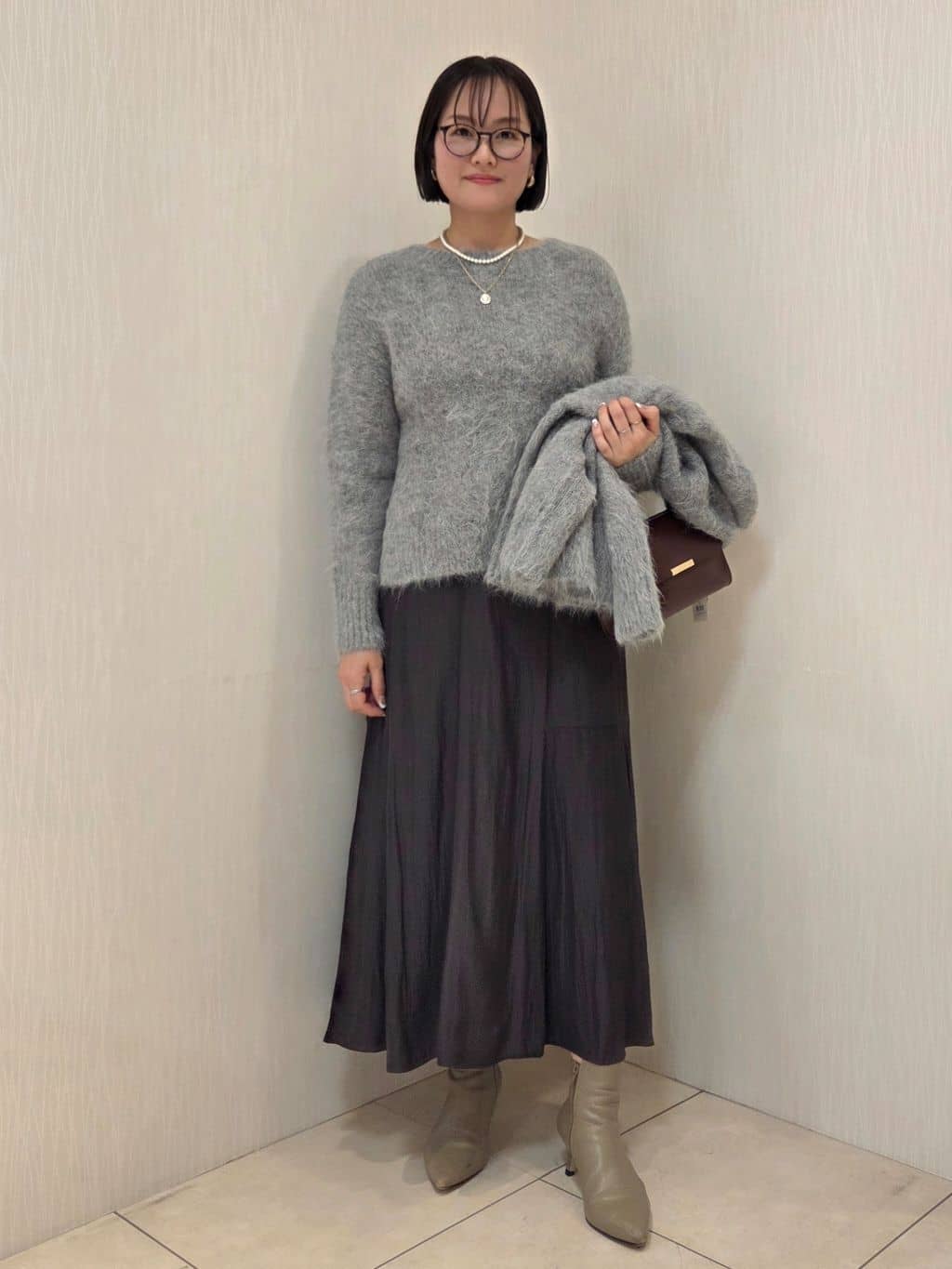 naokoさんの「UNTITLED｜【ゆったり】アルパカ混シャギー カーディガン」を使ったコーディネート