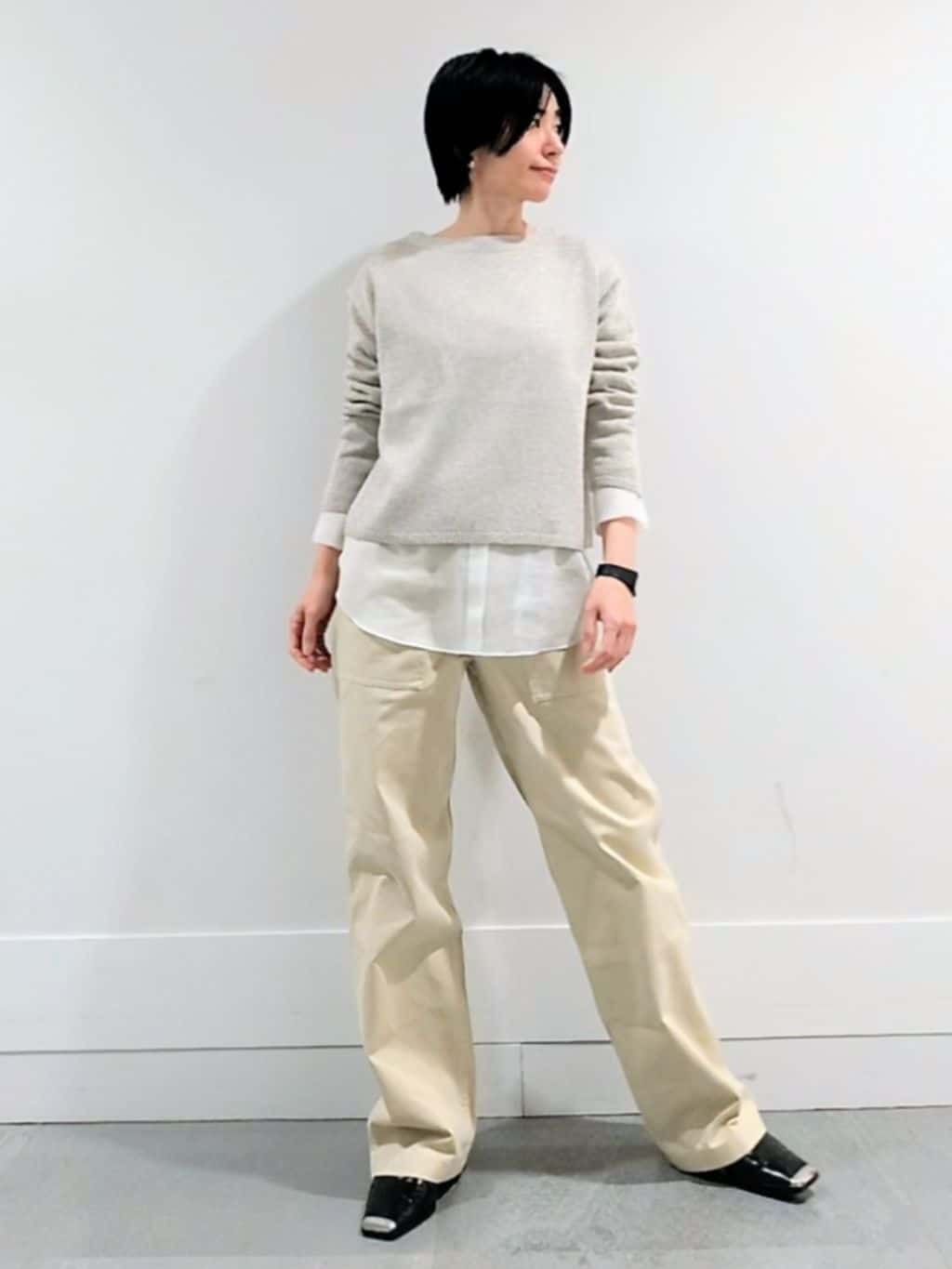 ミズタさんの「UNTITLED｜◆【洗える/光沢感】ファンシーヤーンニット」を使ったコーディネート