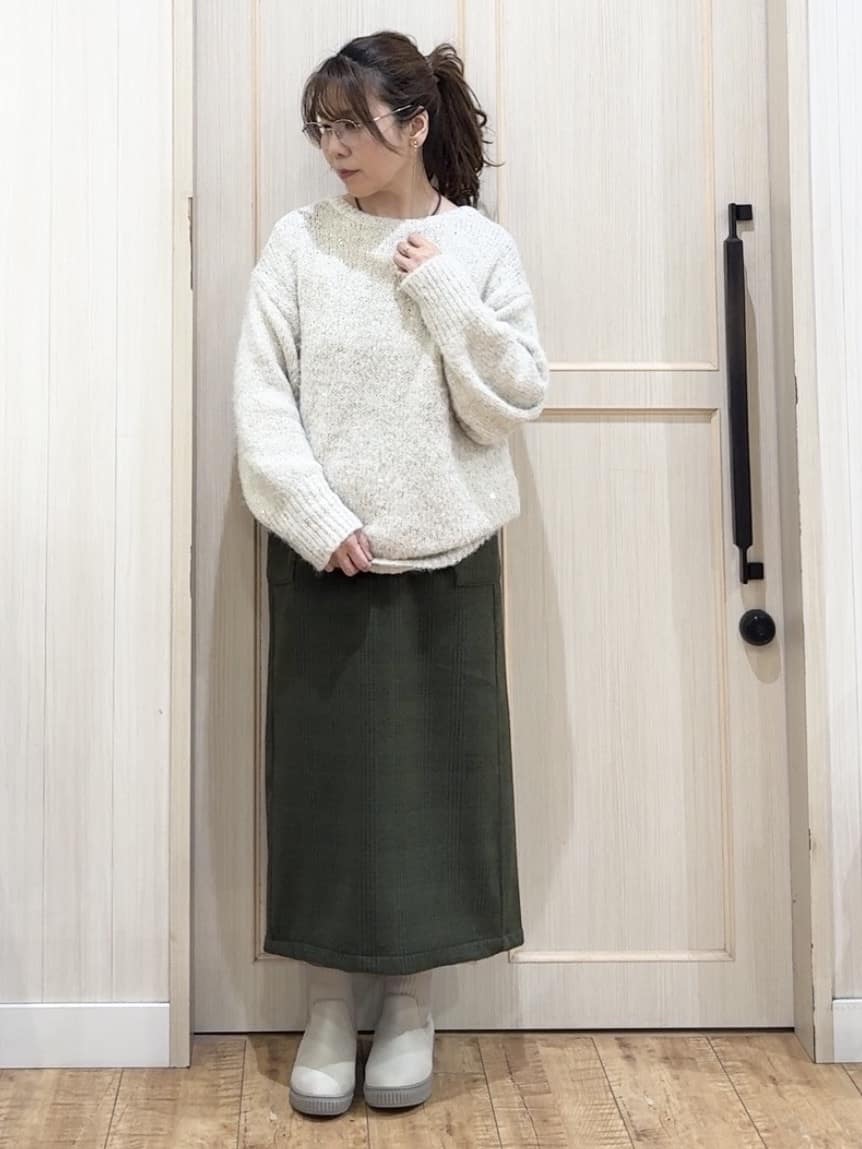 Y O k Oさんの「SHOO･LA･RUE｜【S-LL】異素材使いが目を惹く キルトフードブルゾン」を使ったコーディネート