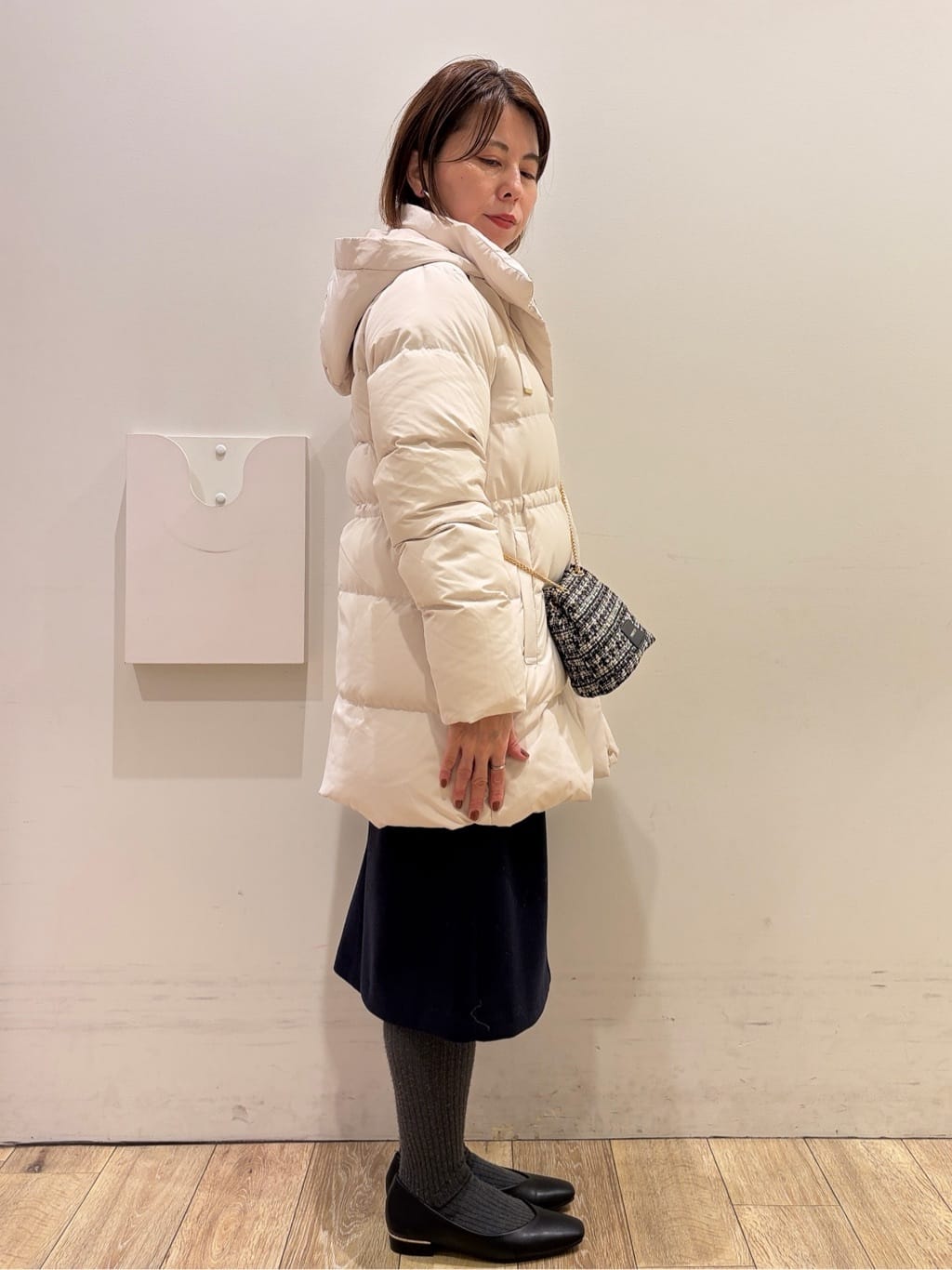 YUKOさんの「index｜選べる2丈 ハイネックカラーミックスラメニット【洗濯機OK】」を使ったコーディネート