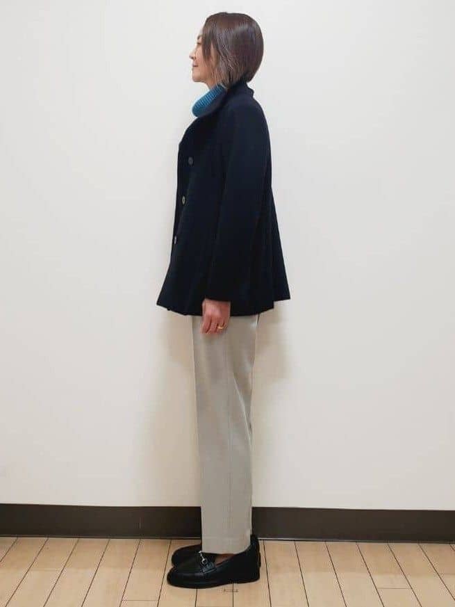 yuuさんの「Reflect｜【SS-4Lサイズ／衿が顔に当たらない◎】スタンドネックミドルコート」を使ったコーディネート