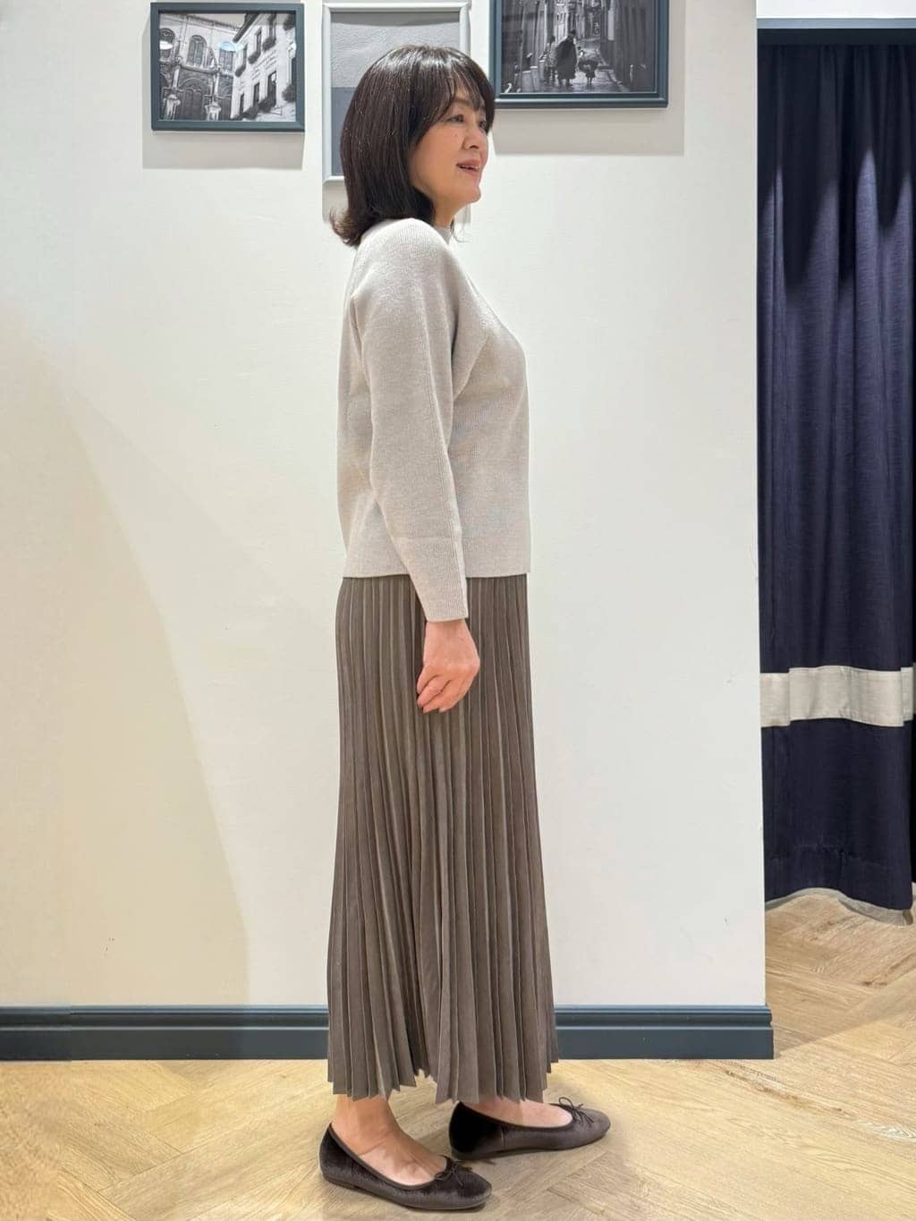 Lilyさんの「grove｜ラグランスリーブ肩釦ニット」を使ったコーディネート
