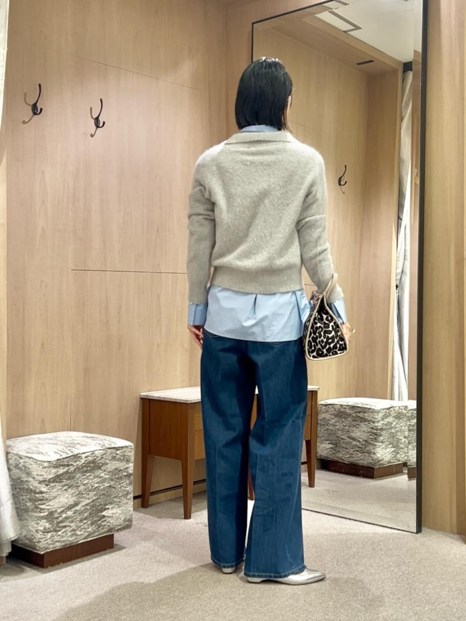 RISAさんの「UNTITLED｜【ふわふわニット/オンオフ使える】フォックスカシミヤ衿付きカーディガン」を使ったコーディネート