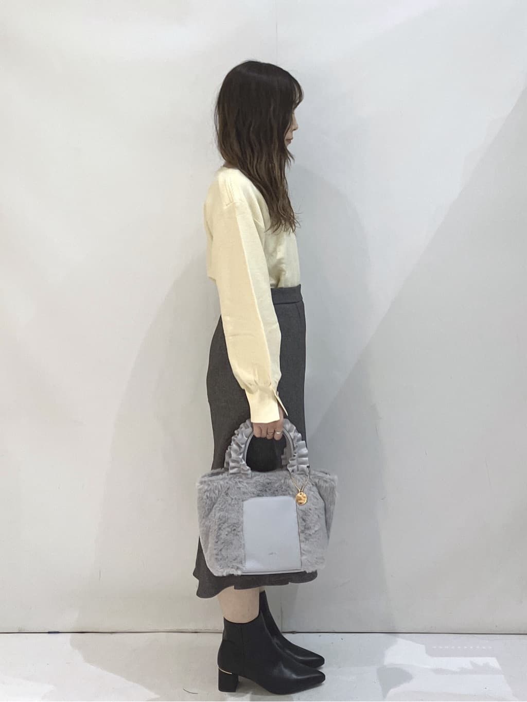 hirokoさんの「OPAQUE.CLIP｜ラメガーター編みボートネックニット【洗濯機OK】《8col／XS～LL》」を使ったコーディネート