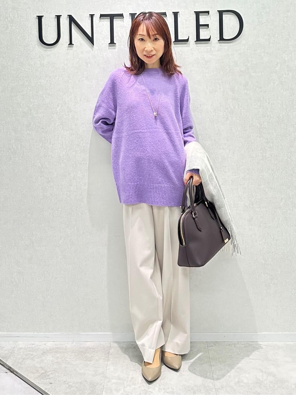 Miwaさんの「UNTITLED｜【日本製／通勤／フォーマル】カシミヤ混ノーカラーコート」を使ったコーディネート