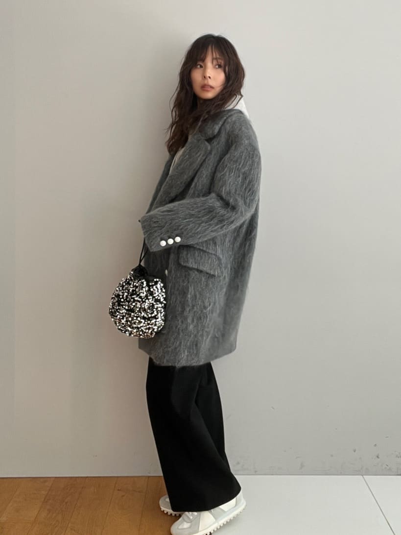 misaさんの「DRESSTERIOR｜スパンコール2WAY巾着バッグ」を使ったコーディネート